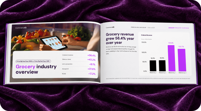 An open report displaying a grocery industry overview.